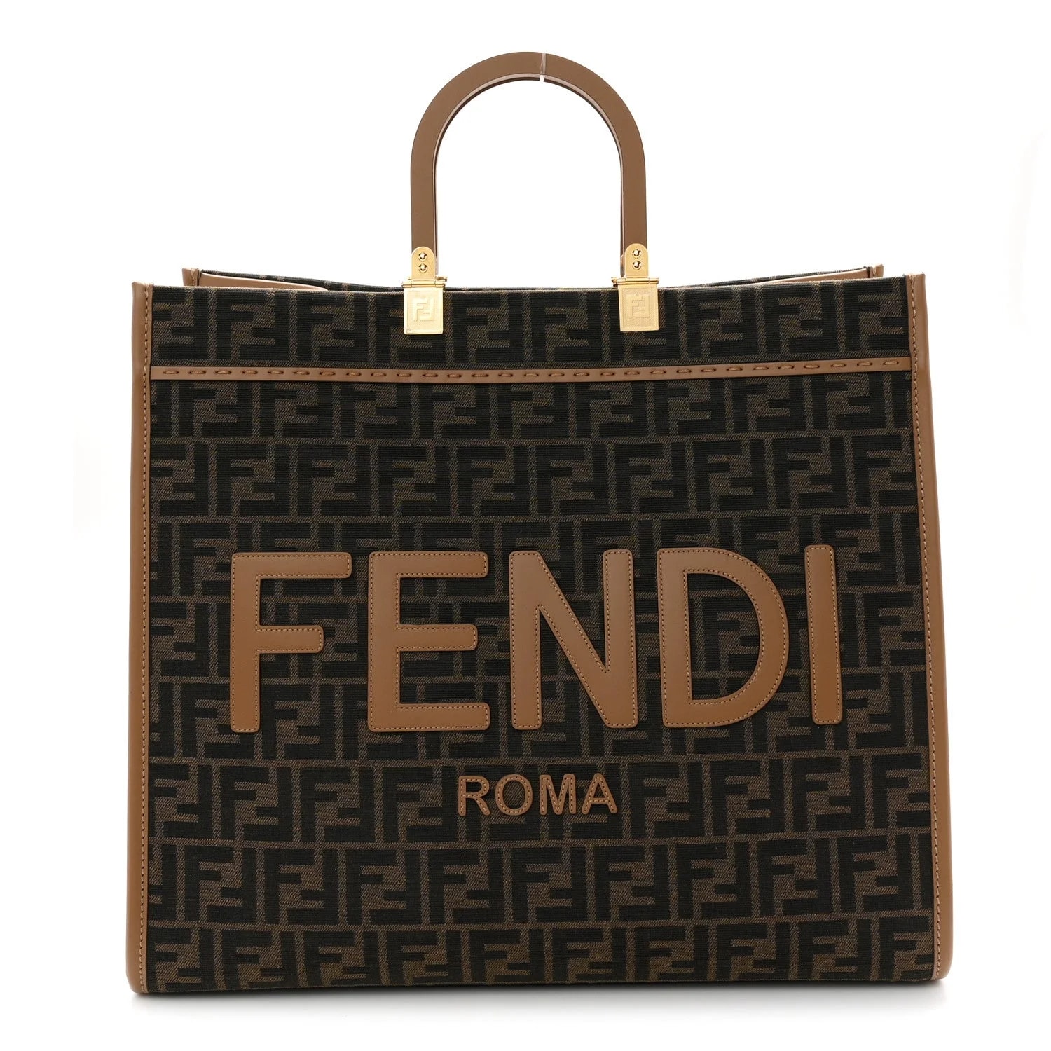 Fendi — Fabric 1974 Logo Large Fendi Sunshine Shopper Moro — Handbag — resale