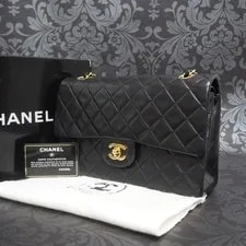 Chanel — Chanel Lamb Skin Double Flap 25 Medium Chain #2836 Rise-on — Handbag — resale