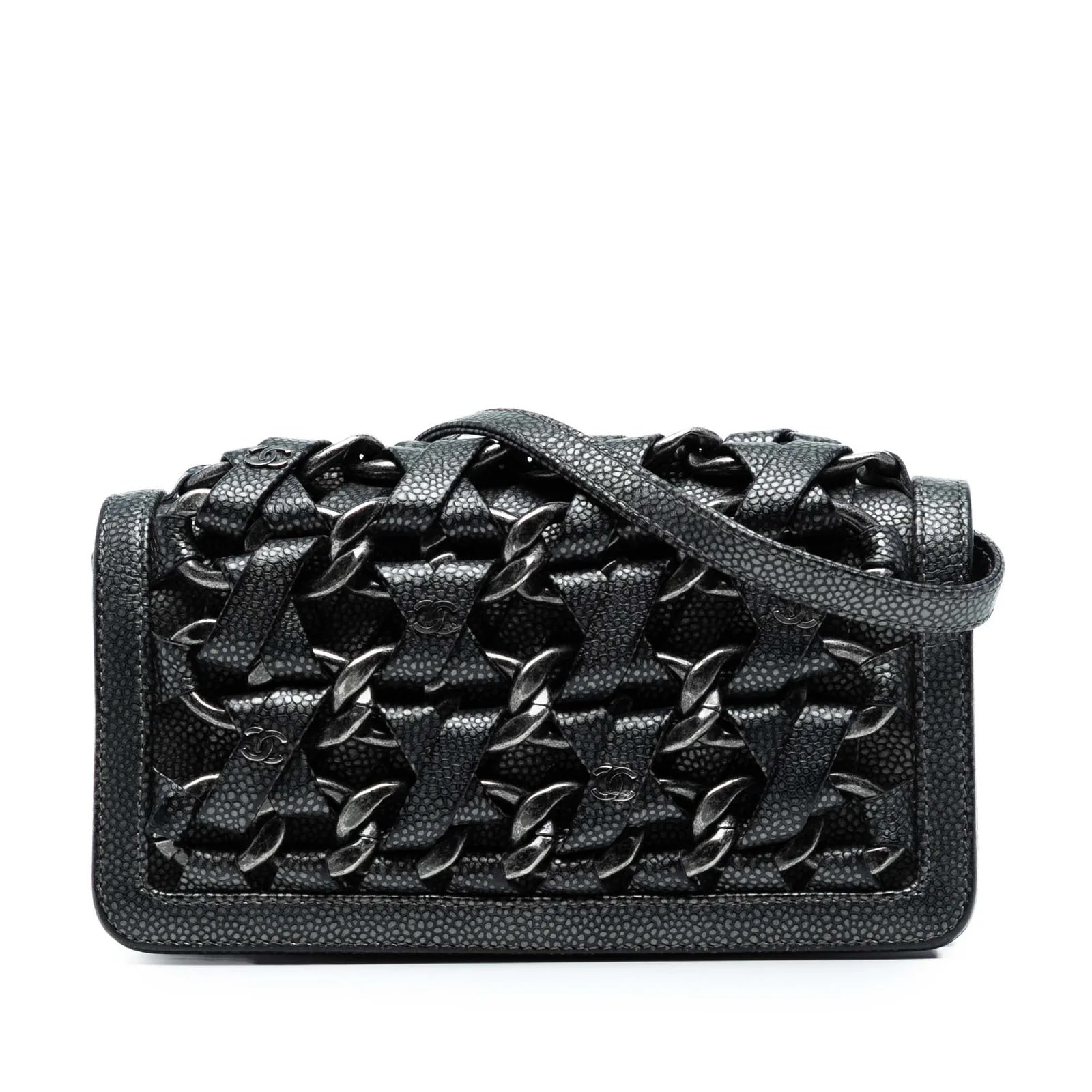 Chanel — CC Metallic Interlaced Chain on Strap — Handbag — resale