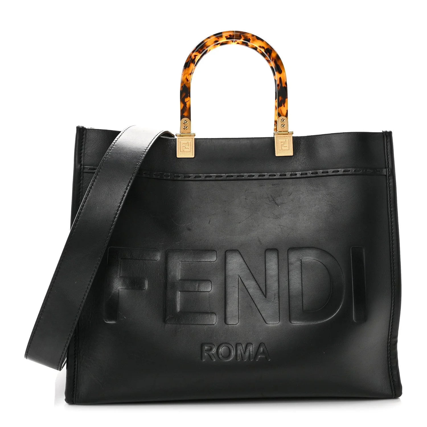 Fendi — Vitello King Plexiglass Medium Fendi Sunshine Shopper — Handbag — resale