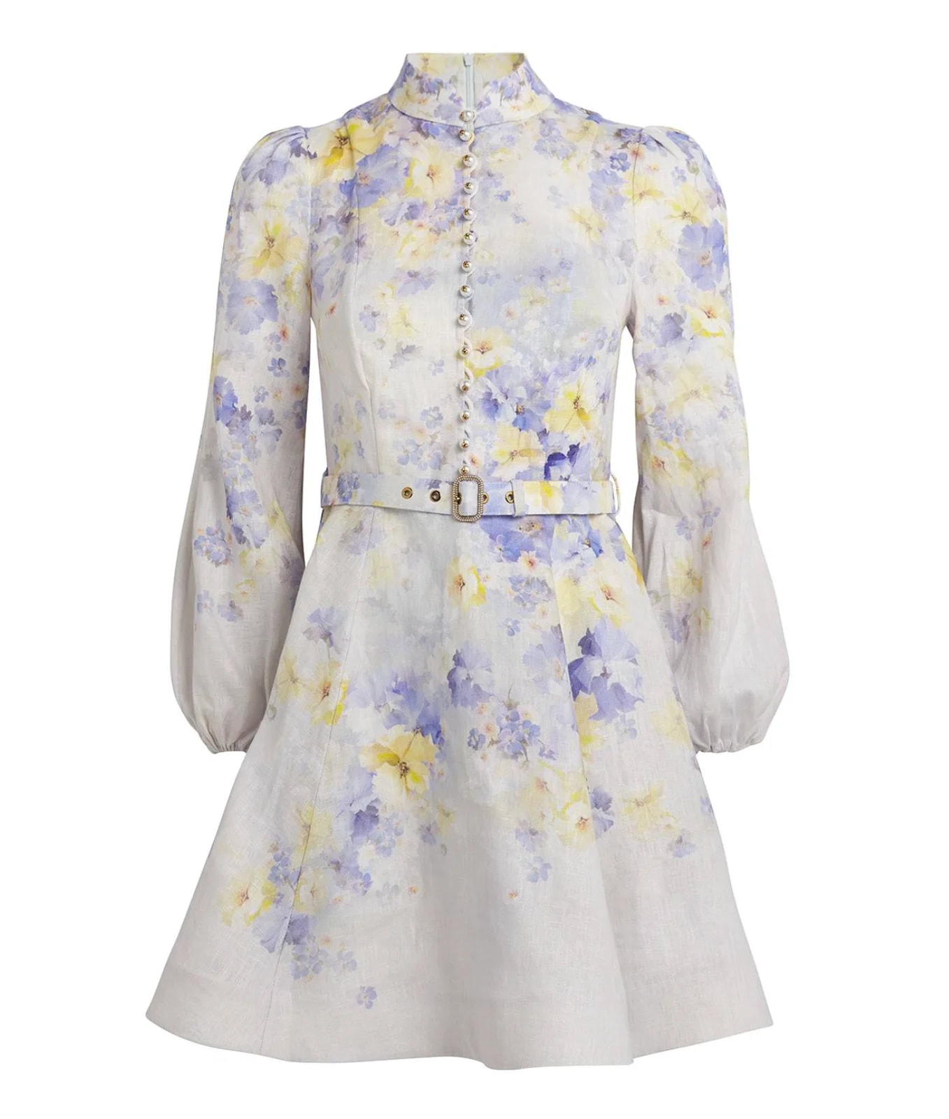 Zimmermann — Zimmermann Crush Floral-Print Belted Mini Dress — Clothing — resale