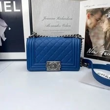 Chanel — Chanel BOY Small Crossbody Flap Chain Grained Auth — Handbag — resale