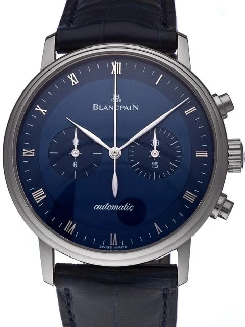 Worldofluxuryus — Blancpain Villeret Chronograph 18K White Gold — Watch — resale