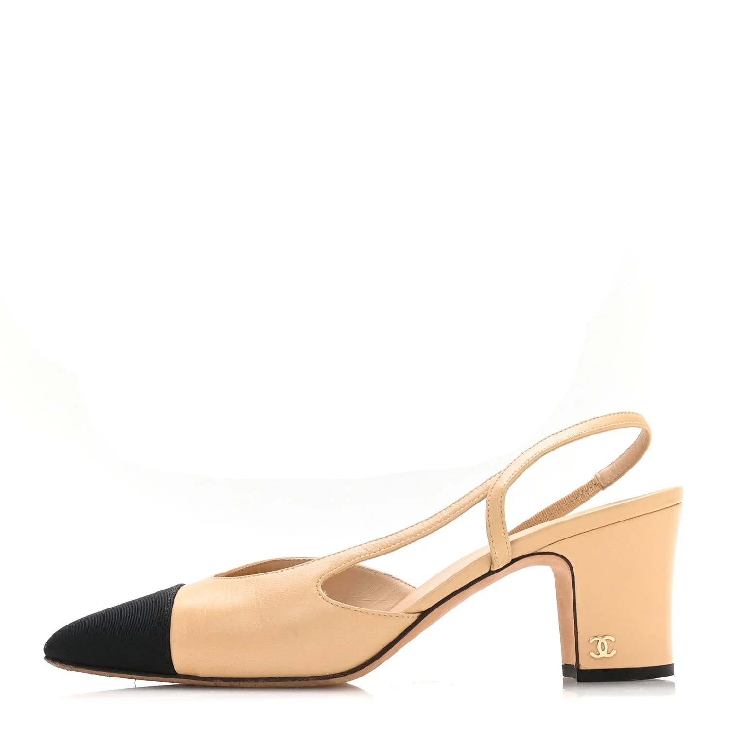Chanel — Grosgrain Cap Toe CC Slingback 40.5 — Designer Shoe — resale