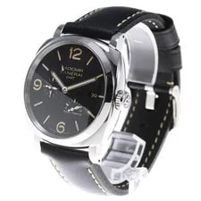 Panerai — Panerai Radio MIR 1940 PAM00628 44mm SS Black Dial Leather Strap GMT Power #C120 — Watch — resale