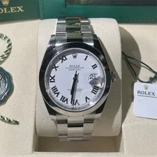 Rolex — 2026 Rolex Datejust 41MM White Roman Dial Oyster Bracelet (126300) — Watch — resale