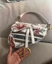 Dior — Christian Dior Embroidered Camouflage Flowers Latte — Handbag — resale