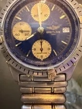 Breitling — Breitling Chronomat Quartz Chronograph Date Blue/18ktGold Dial SS Bracelet 39mm — Watch — resale