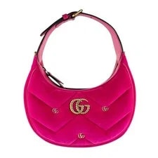 Gucci — Gucci GG Marmont Half Moon 11x8x2in 106cm Strap — Handbag — resale