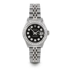 Rolex — Rolex Datejust Black Diamond Dial Diamond Bezel Jubilee Band — Watch — resale