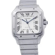 Cartier — Cartier Santos de LM/H47.5 Mm X W39.8 Mm Stainless Steel Silver Dial... — Watch — resale