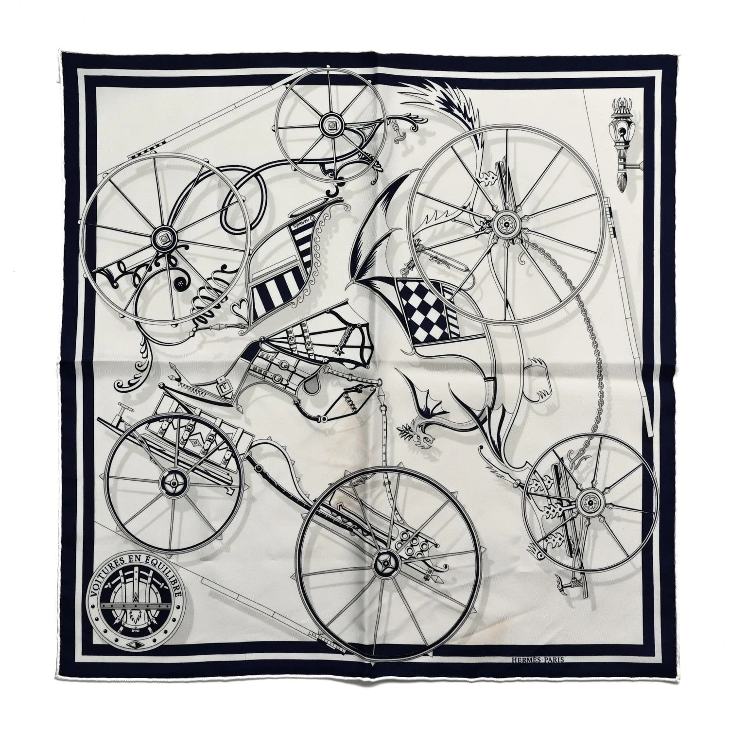 Hermès — Voitures En Equilibre Scarf 45 — Accessory — resale