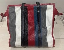 Balenciaga — Balenciaga Bazar Shopper M Striped — Handbag — resale