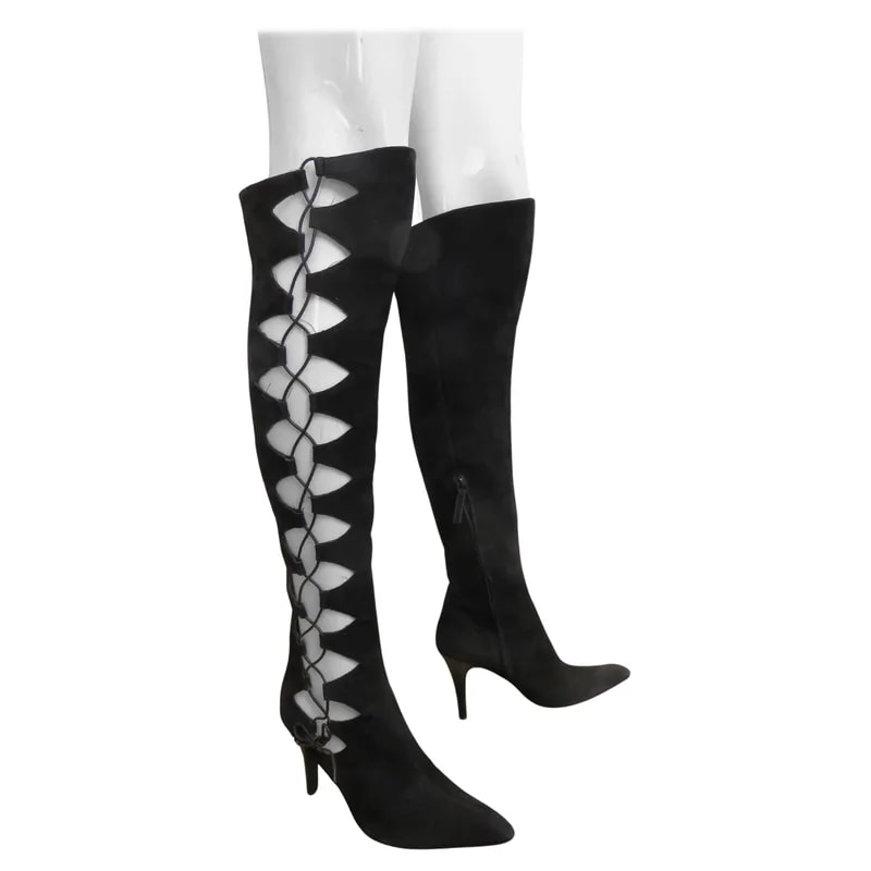 Giuseppe Zanotti — Giuseppe Zanotti Lace-Up Cutout Thigh-High — Designer Shoe — resale