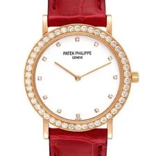 Patek Philippe — Patek Philippe Calatrava Rose Gold Silver Dial Diamond 5006 Papers — Watch — resale