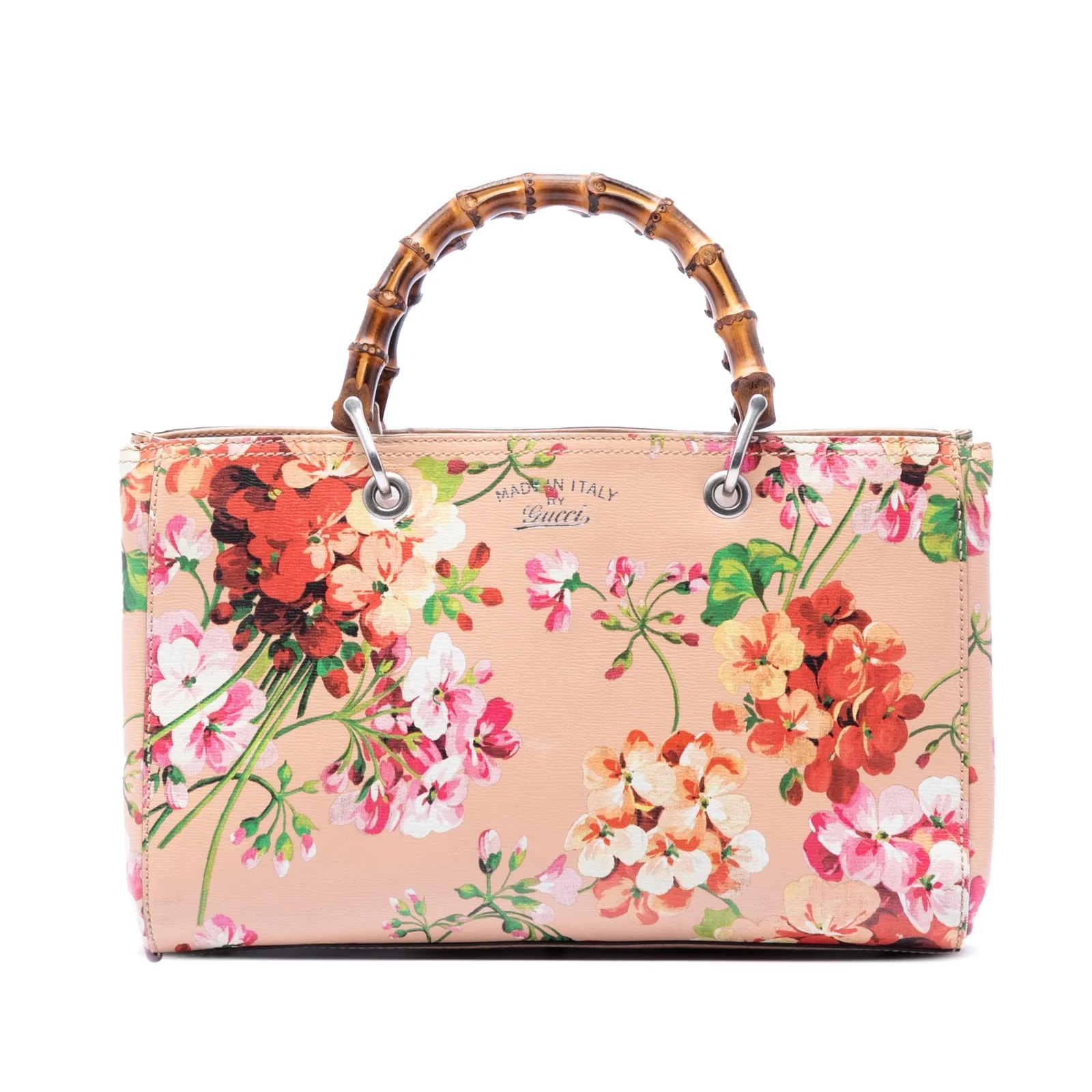 Gucci — Medium Blooms Bamboo Shopper Satchel — Handbag — resale