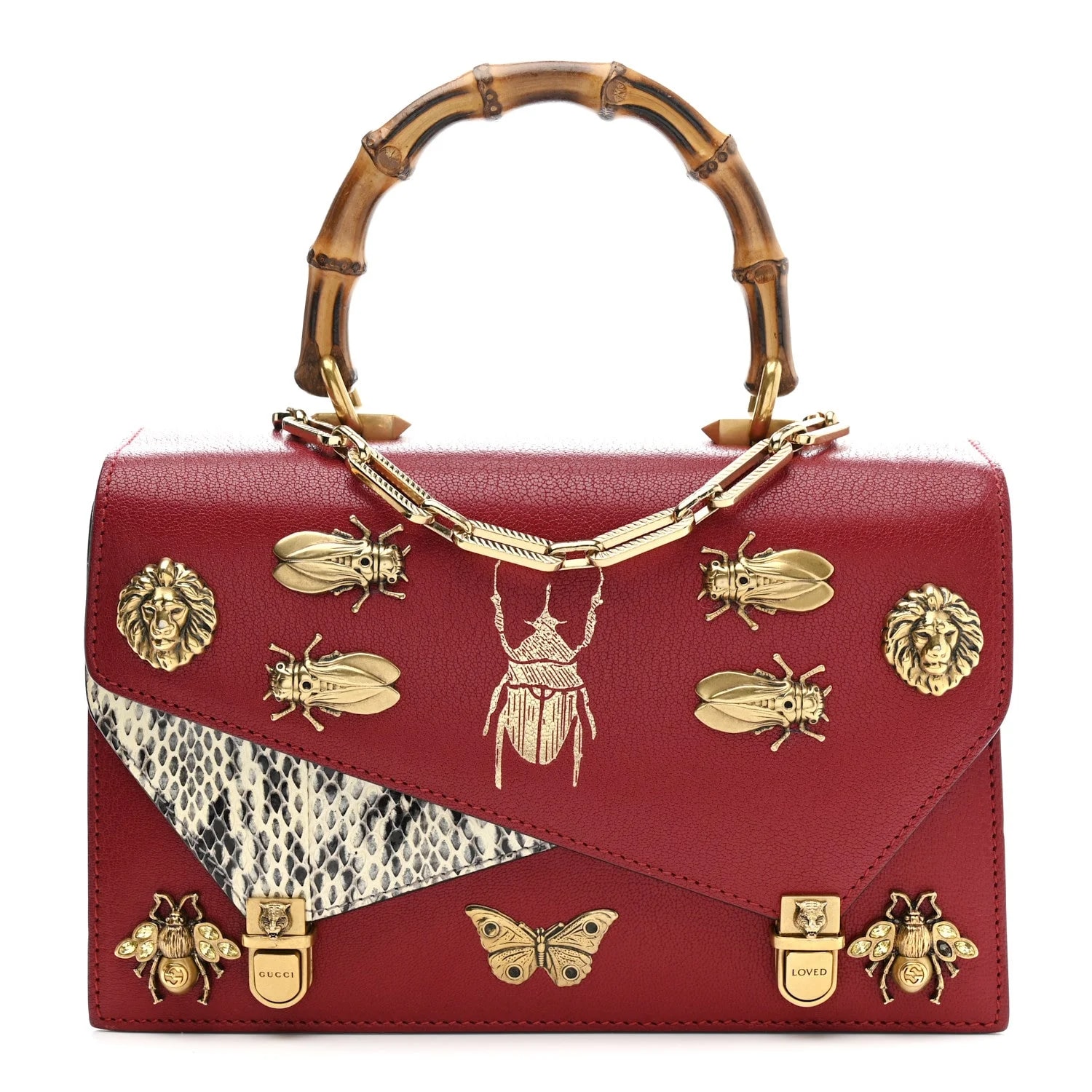 Gucci — Studded Small Ottilia Top Handle Hibiscus — Handbag — resale