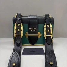 Prada — Prada Cahier City Calf and Auth — Handbag — resale