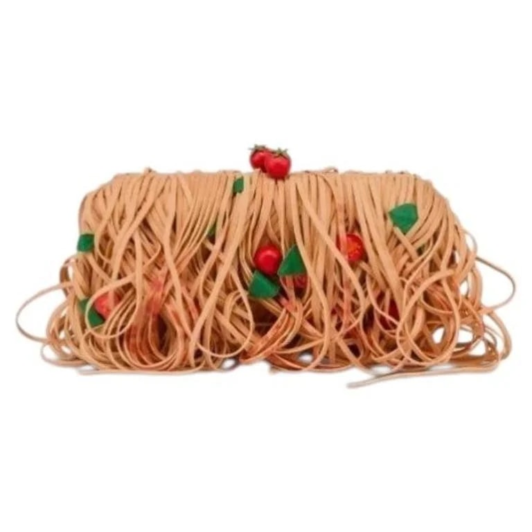 Jeremy Scott, Moschino — Moschino Couture, Spaghetti Pasta, Fringe, Tomato — Handbag — resale