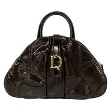 Dior — Dior / Christian Double Saddle Embossed Dark — Handbag — resale