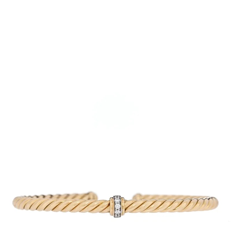 David Yurman — 18K Yellow Gold Blue Sapphire 4mm Cablespira — Jewelry — resale