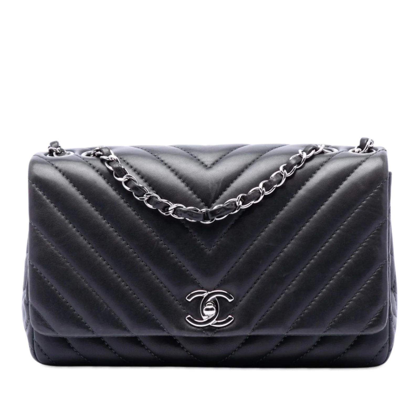 Chanel — Medium Chevron Surpique Flap — Handbag — resale