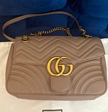 Gucci — Gucci GG Marmont Medium Matelassé Nude/ + Box Dust — Handbag — resale