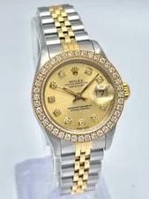 Rolex — Rolex Datejust 26mm 69173 Champagne Diamond Dial Diamond Bezel Two Tone Box — Watch — resale