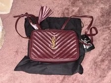 Saint Laurent — Saint Laurent Lou Camera Quilted Chevron Crossbody With Dust — Handbag — resale