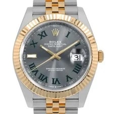 Rolex — Rolex Datejust 126333 Slate (Grey) Green Roman 5 Row Jubilee Bracelet Random... — Watch — resale