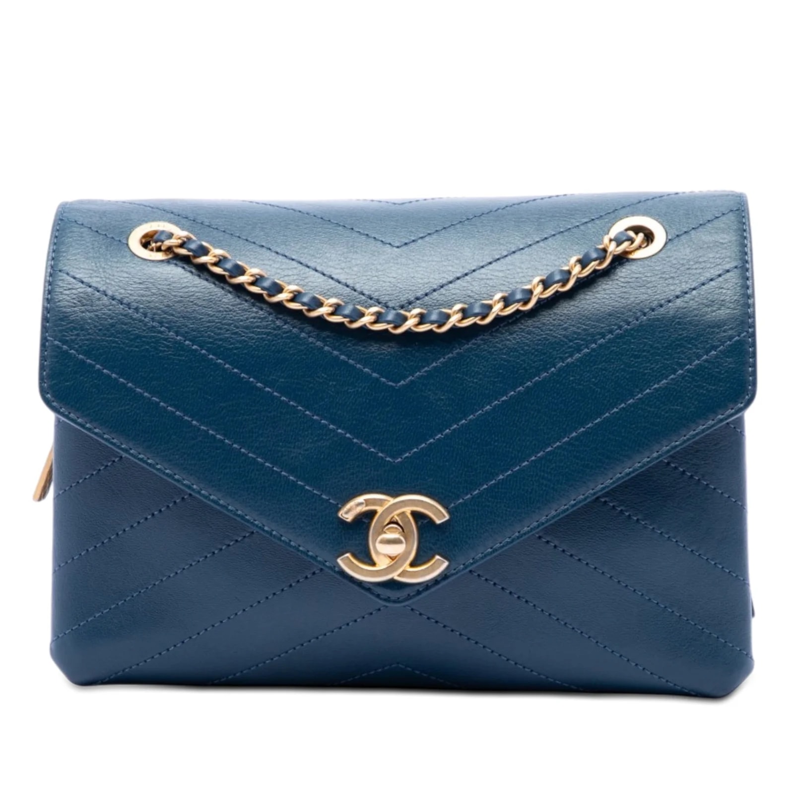 Chanel — Small Chevron Stitched Envelope Flap — Handbag — resale