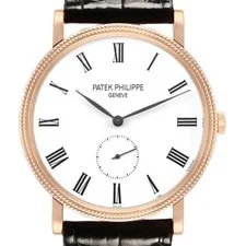 Patek Philippe — Patek Philippe Calatrava Rose Gold White Roman Dial 5119 5119R — Watch — resale