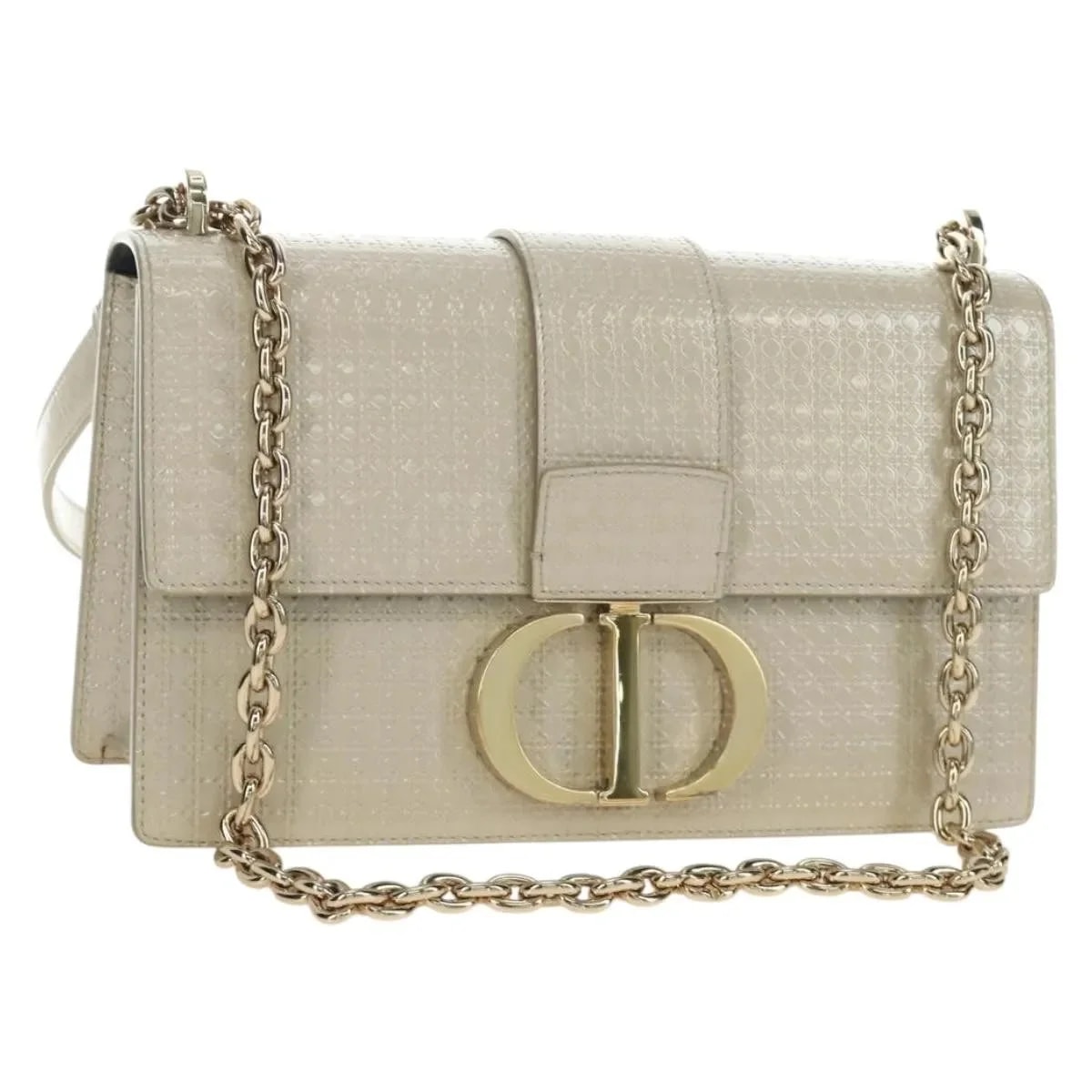 Dior — Christian Dior 30 Montaigne Chain Flap Micro Metallic Patent_Leather — Handbag — resale