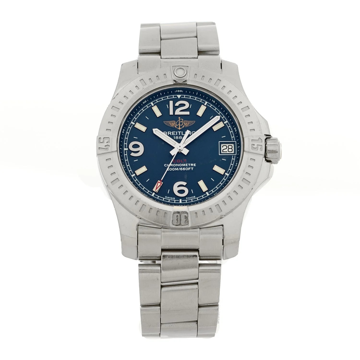 Breitling — Stainless Steel 36mm Colt Quartz Blue A74389 — Watch — resale