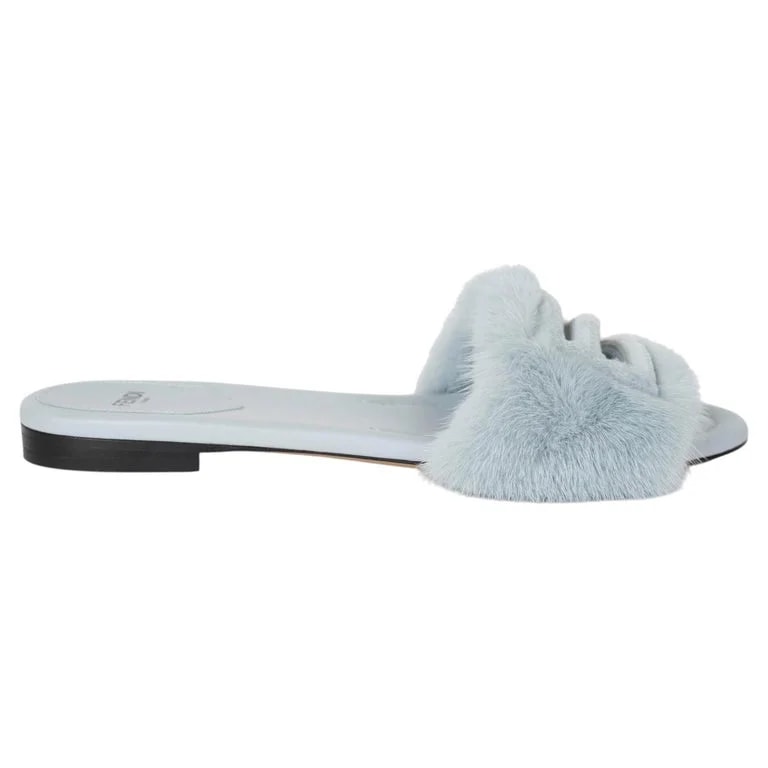 Fendi — Fendi Baguette Mink FUR Slide 39 — Designer Shoe — resale