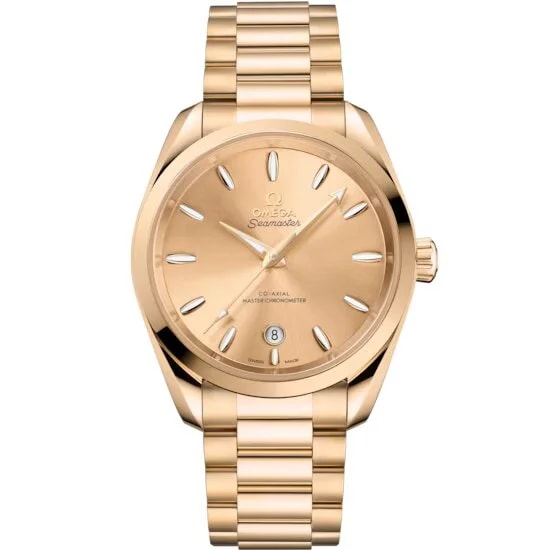 Worldofluxuryus — Omega Seamaster Aqua Terra 18K Moonshine™ Gold — Watch — resale