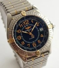 Breitling — Breitling , B66050 Wings, Black Dial Gold Accents, Bullet Band — Watch — resale