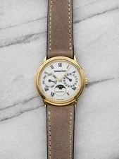 Audemars Piguet — 1990s Audemars Piguet Day Date Moonphase 25589BA 18K YG Auto Roman 33mm — Watch — resale