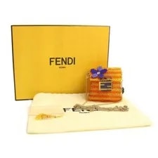 Fendi — Fendi New Pico Baguette Beads Earphone Case Yellow Gold Mini Japan — Handbag — resale
