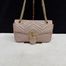 Gucci — Gucci Milk Tea GG Marmont Medium 26 Chain (25×16×7 )Cm — Handbag — resale