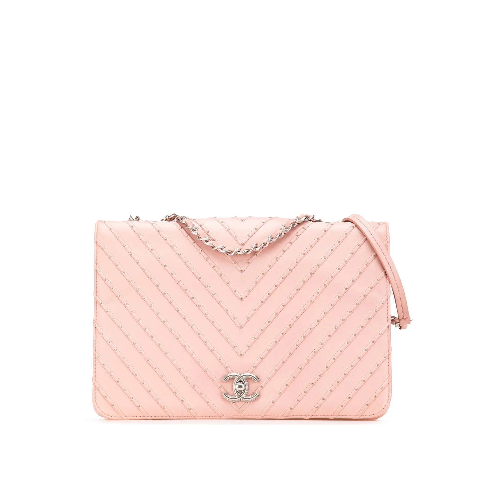 Chanel — Chevron Studded Full Flap — Handbag — resale