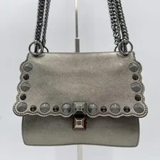 Fendi — Fendi Kan I Chain Shoulder Bag Metallic Studded Auth — Handbag — resale