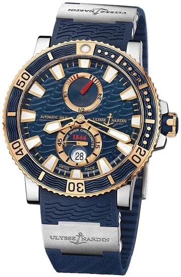 Worldofluxuryus — Ulysse Nardin Diver Maxi Marine Diver 18k Rose Gold & Titanium — Watch — resale