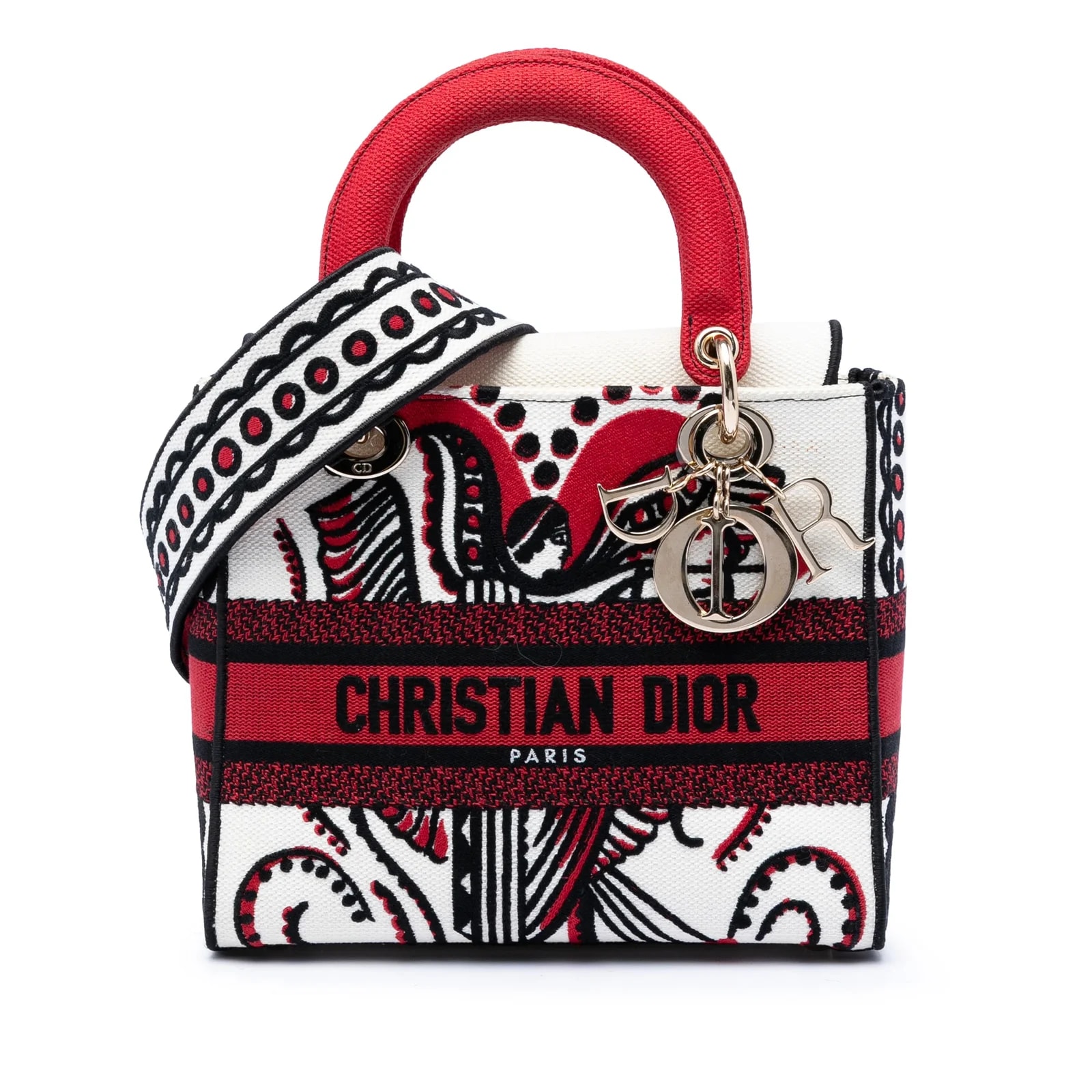 Dior — Medium Embroidered Cupidon Lady D Lite — Handbag — resale