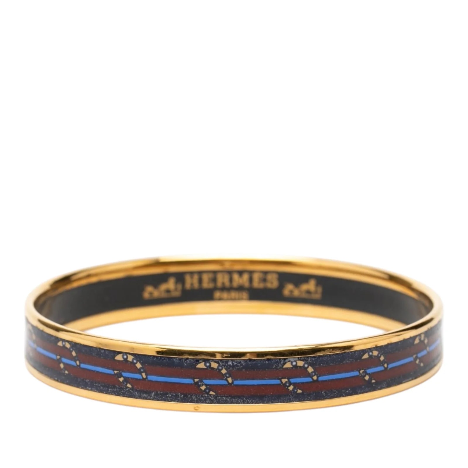 Hermès — Narrow Horse Horseshoe Cloisonne Enamel Bangle 62 — Jewelry — resale