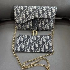 Dior — Dior Saddle Series Monogram Chain Strap - Very Good #1FG26RG — Handbag — resale
