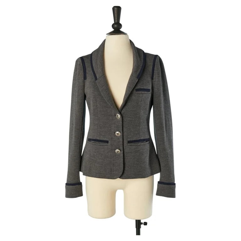 Chanel — Single Breasted Jacket With Piping Chanel — Clothing — resale