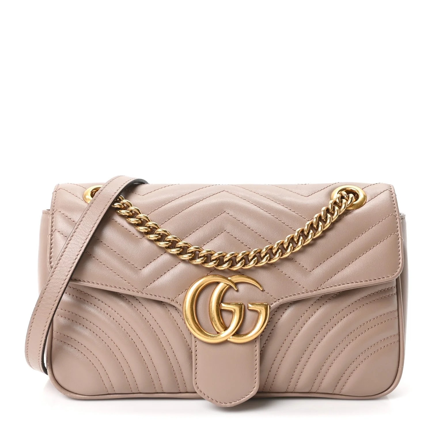 Gucci — Matelasse Small GG Marmont Porcelain — Handbag — resale