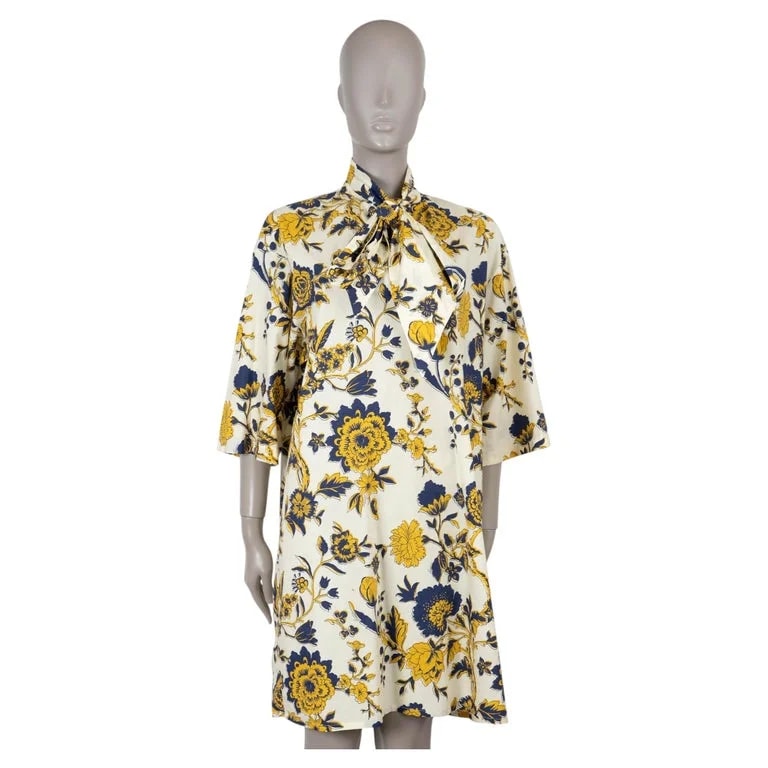 Gucci — Gucci Cotton 2023 Floral Pussy BOW Poplin Dress 42 M — Clothing — resale