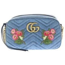 Gucci — Gucci Marmont Flower Embroidery Small — Handbag — resale